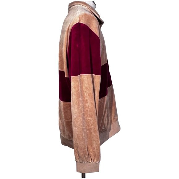 Mens Supreme 1/4 Zip Velour Pullover Sweater Shirt Color Block Size XL Y2K Style - Picture 4 of 7